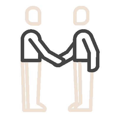 Wired outline 645 people handshake transaction hover pinch