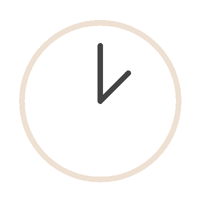 Wired outline 45 clock time hover pinch